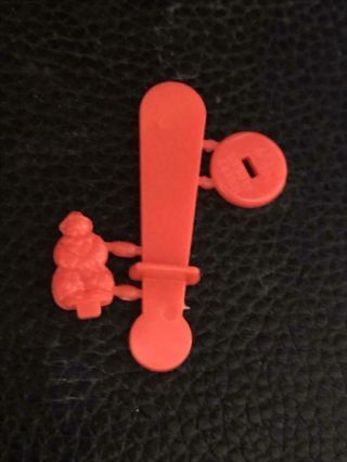 Cracker Jack Clown Toy - Orange Plastic On Sprue