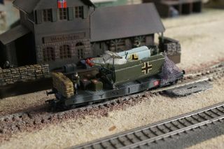 Marklin,  Wwii Military Wagon With One German Airplane As Load,  Scale Ho