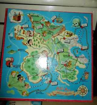 Vintage Board Game Walt Disney ' s Peter Pan Game of Adventure 1953 3801 2