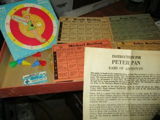 Vintage Board Game Walt Disney ' s Peter Pan Game of Adventure 1953 3801 6