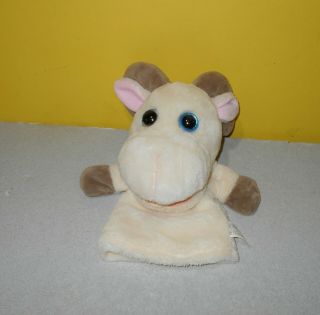 11 " Kellytoy Hand Puppet Stuffed Plush Goat With Curled Horns