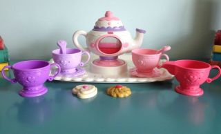 Fisher Price Fun Food Magical Tea Pot Set For Two 2 Cookies Tray Cups 2009