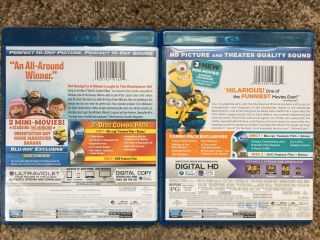 Despicable Me&Despicable Me 2: BluRay/DVD/Ultraviolet Movies with 3 Mini Movies 2
