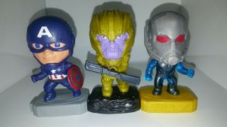 Mcdonalds Avengers: Endgame Thanos 23,  Captain America 1,  Team Suit Antman 21