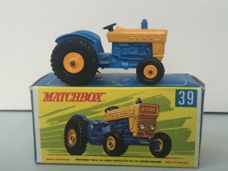 Matchbox Lesney 39 C1 Ford Tractor & Htf Orig Type F Box Mimb