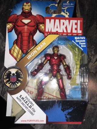 Marvel Universe Iron Man 3.  75 Inch Figure Nick Fury Files 001 Shield File