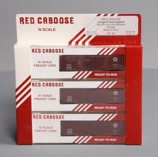 Red Caboose 17015 N Scale Lehigh & England Ara Box Car W/ab Brake 3 - Pack Ln