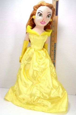 Disney Store Princess Belle Soft Plush Doll 20 " Beauty & The Beast Yellow Dress