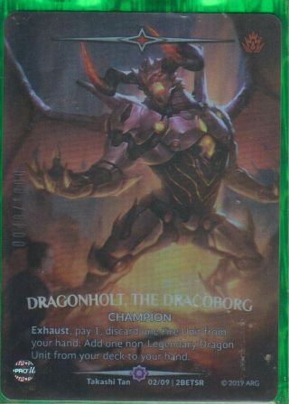 1 X Argent Saga - Dragonholt,  The Dracoborg - Betrayal 0048/1000 Full Art Stamped