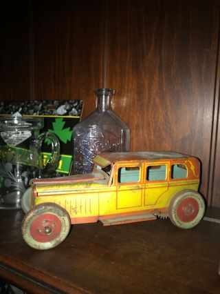 Chein Rare 1920.  Tin Litho Windup Toy A Rolls Or Large Sedan.  Needs Some Tlc