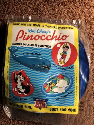 Burger King Kids Club Vintage Disney " Inflatable Monstro The Whale " Toy Jk0.