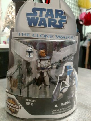 Hasbro Captain Rex With Firing Missile Launcher - Star Wars: The Clone Wars.