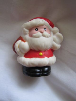 Fisher Price Little People Santa Claus W/ Brown Bag Christmas Holiday Cute 1998
