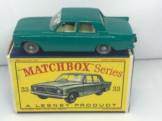 Matchbox Lesney Regular Wheels 33b Ford Zephyr Mk 3 Spw In D Type Box