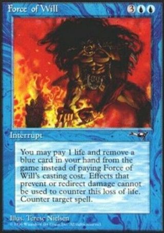 Mtg Magic Cards 1x X1 Light Play,  English Force Of Will Alliances