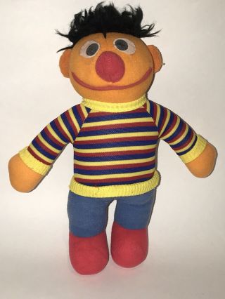 Vintage 1980s Sesame Street Stuffed Plush Hasbro Softies 10 " Ernie Doll Euc
