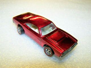 1968 Hot Wheels Redlines Custom Dodge Charger - Hot Red - Made In The Usa