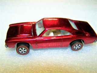 1968 HOT WHEELS REDLINES CUSTOM DODGE CHARGER - HOT RED - MADE IN THE USA 2