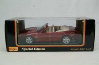 Maisto 1996 Jaguar Xk8 Convertible Dark Red Maroon 1:18 Die Cast Special Edition