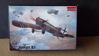 Roden 433 Junkers D.  I (early,  Long Fuselage) Scale Plastic Model Kit 1/48