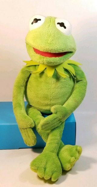Kermit The Frog 16 " Plush Ty,  Stuffed Animal The Muppets Disney 2013 Beanie Vgc
