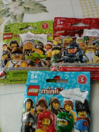 Lego Minifig Bunny Suit Guy,  Graduate,  And Gorilla Guy
