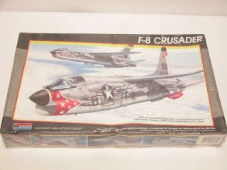 1/48 Monogram Revell F - 8 Crusader Us Navy Jet Plastic Scale Model Kit Complete