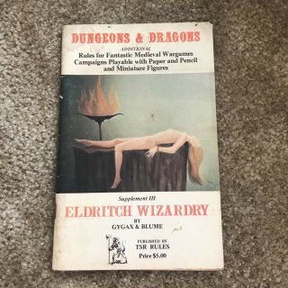 Dungeons And Dragons Eldritch Wizardry Tsr 1976 First Printing Gygax D&d Rpg Dnd