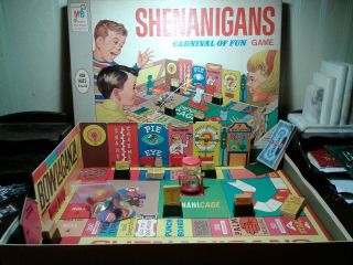 Vintage Shenanigans Carnival Of Fun 1964/1966 Milton Bradley Board Game Complete