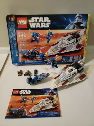 Lego Star Wars 7868 Mace Windu’s Jedi Starfighter,  Rare 100 Complete W/ Box