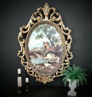 Ooak 1/6 Scale 12 " Action Figure / Fashion Doll Size Baroque Framed Wall Painting