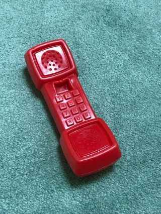 Vintage Fisher Price Replacement Red Phone For Pretend Fun With Food Kitchen