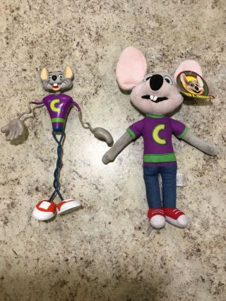 Chuck E Cheese Showbiz Pizza Time 12” Bendy Bendable Figure And Plush Toy