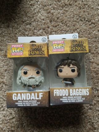 Gandalf And Frodo Lord Of The Rings Pocket Pop Keychain Vinyl Figure Funko