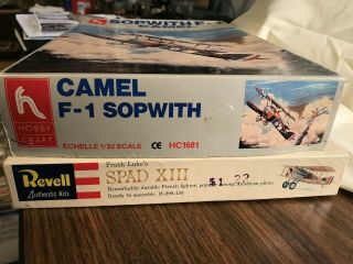 Model Aircraft Wwi 1/32 Hobby Craft Camel & Revell Spad Xiii