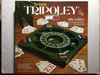 Turntable Tripoley Elite Edition Cadaco 1976 With Deck Of Cards 255