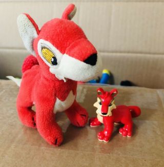 Mcdonald’s Neopets Red Lupe 2004 & Mini Red Lupe Figure