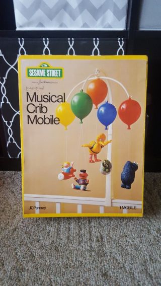 Vintage Sesame Street Musical Crib Mobile Jc Penney 1977