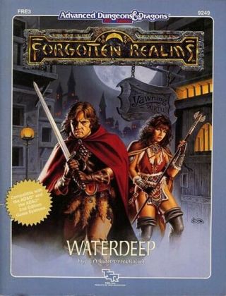 Fre3 Waterdeep W/map Exc,  D&d Tsr Module Dungeons Dragons Forgotten Realms 9249