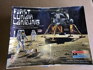 1979 Monogram 5053 Apollo 11 First Lunar Landing Model Kit 1/48 10th Anniv