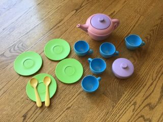 Green Toys Tea Set Pink,  Blue And Green