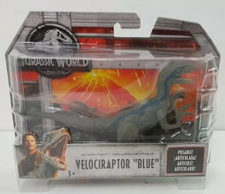 Jurassic World Fallen Kingdom Attack Pack Dinosaur Velociraptor Blue Raptor Z2