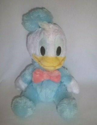 Disney World Parks Plush Baby Donald Duck Blue Chime Rattle Stuffed Animal Toy