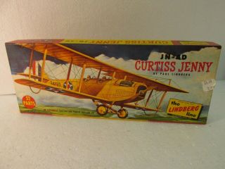 The Lindberg Line Jn - 4d Curtiss Jenny 1:4 Scale Model Kit 534:98 Md209