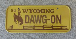 Vintage Post Cereal Miniature Wyoming License Plate Wild - West Cowboy Rodeo Bronc