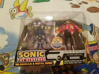 Rare Jazwares Sonic The Hedgehog Dr.  Eggman And Metal Sonic Pack Toy Figure