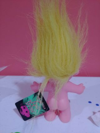 Collectible Glo Troll Spencer ' s Exclusive Pink Yellow Hair Tag 2