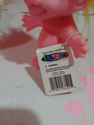 Collectible Glo Troll Spencer ' s Exclusive Pink Yellow Hair Tag 4