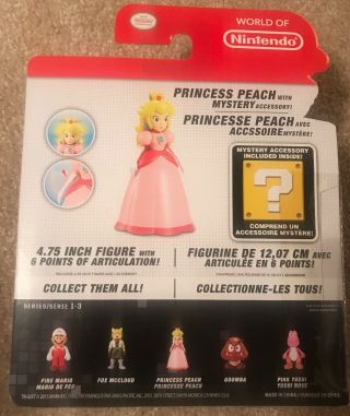 World of Nintendo Series 1 - 3 Princess Peach 4.  75” Figure Series 2
