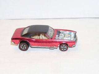 1968 Hot Wheels Redline Custom Camaro Cherry Us Red W Early Painted Tail Read